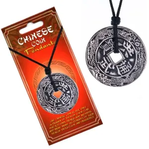 Ogrlica od špagice - kineski novčić, ornamenti i znakovi