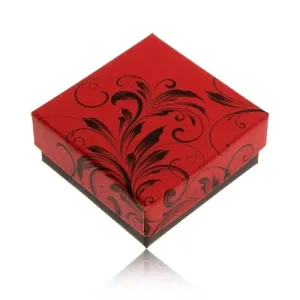 Niža crveno crna kutija za prsten ili naušnice, ornamenti