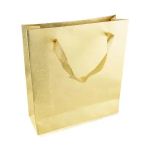 Papirnata poklon vrećica - zlatne boje, sjajna mrežasta površina