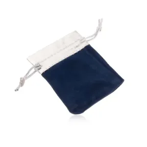 Plava baršunasta poklon vrećica, gornji dio srebrne boje