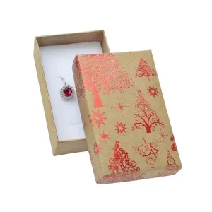 Poklon kutija za nakit - jelke i crvene zvijezde