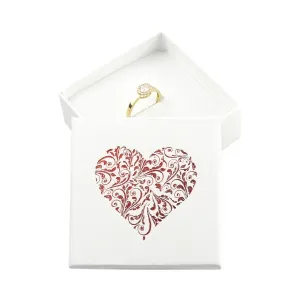 Poklon kutija za nakit - motiv srca, dizajn bijele-crvene boje