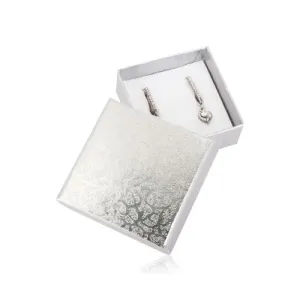 Poklon kutija za naušnice ili prsten - srebrna boja, ornamenti