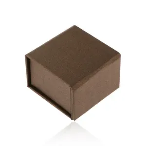 Poklon kutija za prsten ili naušnice, smeđa sa bisernim odsjajem, magnet