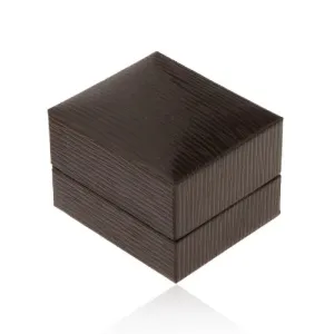 Poklon kutijica za naušnice, tamno smeđa umjetna koža ukrašena sa usjecima