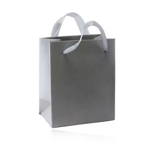 Poklon vrećica od papira - srebrne boje, glatke satenske površine
