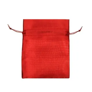 Veća poklon vrećica crvene boje, sjajna površina, vrpca