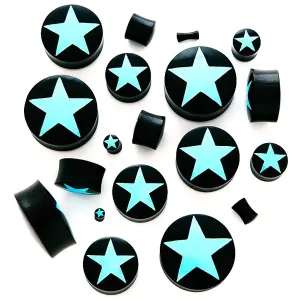 Čepić konkavnog oblika – prirodni materijal crne boje, zvijezde - Širina: 16  mm