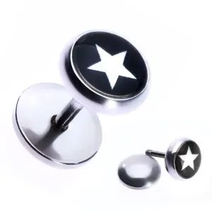 Lažni piercing od nehrđajućeg čelika sa zvijezdom na crnoj pozadini