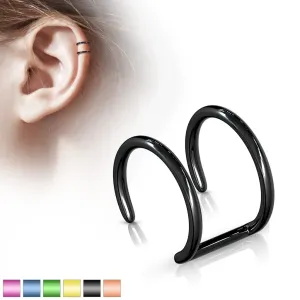 Lažni piercing za uho od 316L čelika - anodirani dvostruki krug - Piercing boja: Ametist