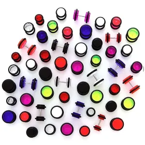 Neonski lažni čepić - različite veličine - Veličina loptice: 8 mm, Piercing boja: Bijela