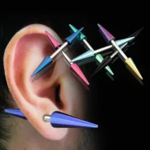 Piercing za uši, šiljci od titanija - Piercing boja: Crna