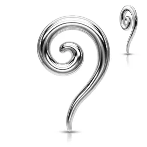 Piercing za uho od čelika - sjajni spiralni proširivač - Širina piercinga: 2,4 mm