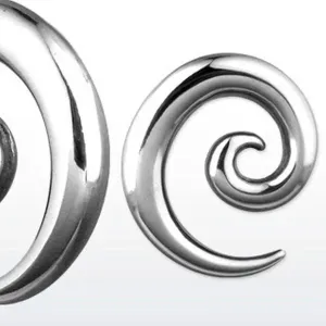 Spiralni proširivač od nehrđajućeg čelika, različite dimenzije - Širina piercinga: 2,5 mm