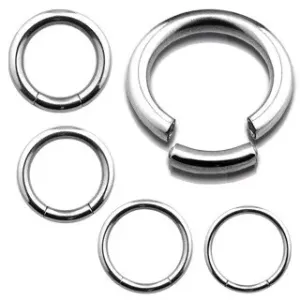 Čelični piercing, sjajni i glatki krug srebrne boje - Promjer: 10 mm