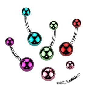 Piercing za obrve od kirurškog čelika 316L - šarene akrilne kuglice sa staklenim slojem - Piercing boja: Ametist