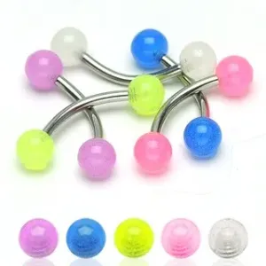 Prsten za obrve - sitne prozirne perle 3 mm - Piercing boja: Plava