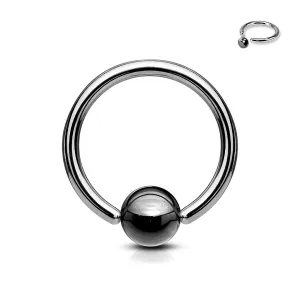 Prsten za tijelo s tamnom kuglicom - Mjere: 1,6 mm x 11 mm x 4 mm