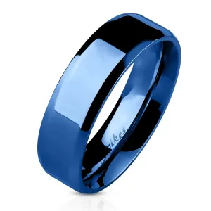 Čelični prsten - ravna plava traka, 6 mm - Veličina: 51