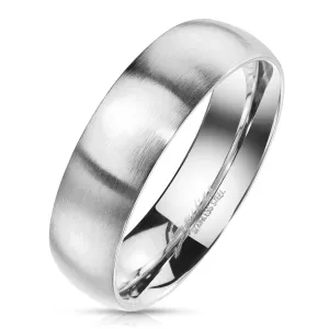 Čelični prsten srebrne boje - mat obrada, 6 mm - Veličina: 52