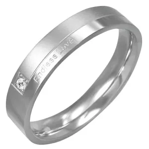 Čelični zaručnički prsten - Endless Love, cirkon - Veličina: 47