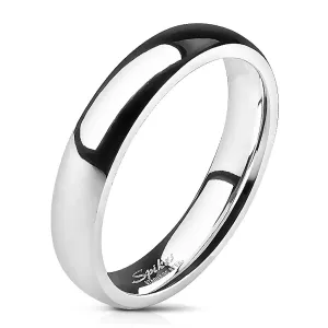 Glatki čelični prsten - sjajno srebro, 4 mm - Veličina: 47