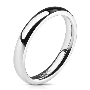 Obruč prstena od nehrđajućeg čelika, srebrna boja, zrcalno sjajna površina, 3 mm - Veličina: 54