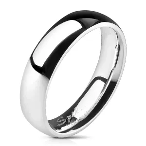 Prsten izrađen od 316L čelika, srebrna boja, zrcalni sjaj, 5 mm - Veličina: 52
