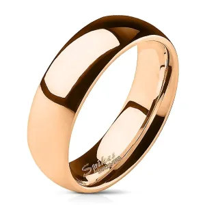 Prsten od nehrđajućeg čelika boje ružičastog zlata - 6 mm - Veličina: 49