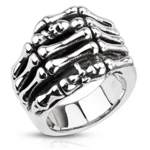 Prsten od nehrđajućeg čelika - kosturska ruka - Veličina: 60