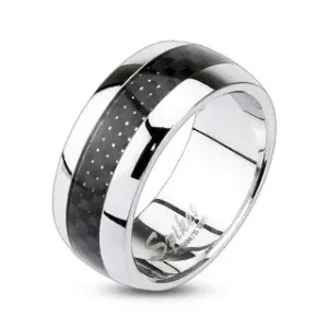 Prsten od nehrđajućeg čelika s kariranim uzorkom - Veličina: 62