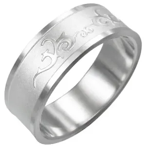 Prsten od nehrđajućeg čelika - sjajni uzorak - Veličina: 56