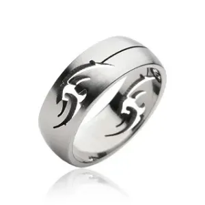 Prsten od nehrđajućeg čelika - TRIBAL ukras - Veličina: 59