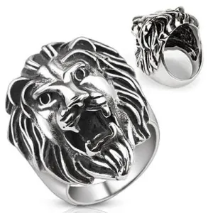 Prsten od nehrđajućeg čelika - velika lavlja glava - Veličina: 59