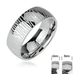 Prsten od nehrđajućeg čelika - zebra uzorak - Veličina: 67