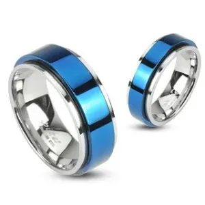 Rotirajući prsten od nehrđajućeg čelika - plave boje - Veličina: 49