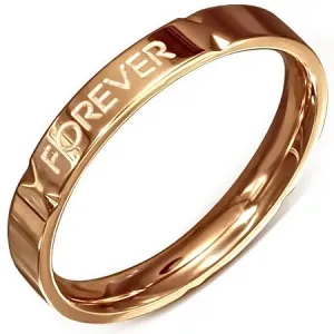 Vjenčani prsten ružičasto-zlatne boje - čelik, 