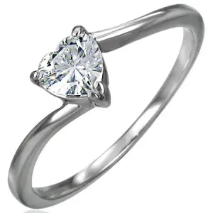 Zaručnički prsten - cirkon u obliku srca - Veličina: 51
