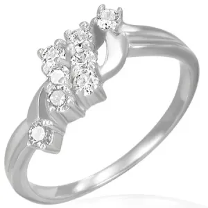 Zaručnički prsten - dvije cirkonske linije - Veličina: 51