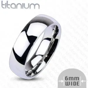 Vjenčani prsten izrađen od titana - zrcalno sjajna površina, 6mm - Veličina: 50
