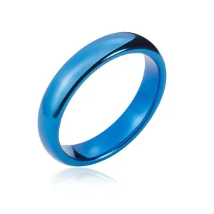 Prsten od volframa zaobljenih rubova, tamno plavi, 4 mm - Veličina: 47