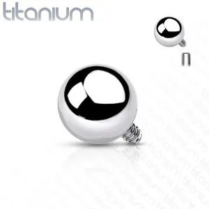 Rezervni dio od titana za implantat, kuglica, srebrna boja, navoj 1,2 mm - Veličina loptice: 3 mm