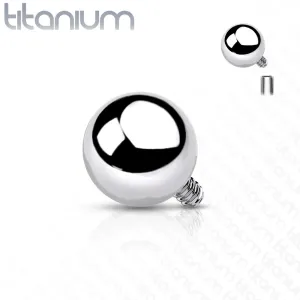Rezervni dio od titana za implantat, kuglica, srebrna boja, navoj vijka 1,6 mm - Veličina loptice: 3 mm