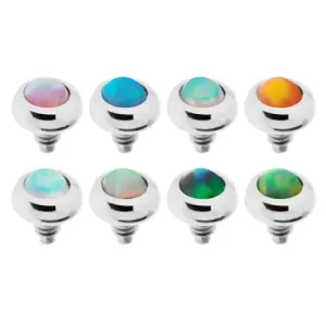 Rezervni dio za ugradnju čeličnog piercinga, loptica sa umjetnim opalom u boji - Piercing boja: Svijetlo zelena - LG