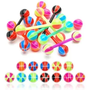 Piercing za jezik - košarkaška lopta - Piercing boja: Ametist - Ružičasta - AR