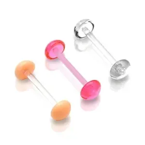 Piercing za jezik - oblik gljive, ultraljubičasti sloj - Piercing boja: Ružičasta