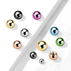Zamjenska perla za piercing u nehrđajućem čeliku - više boja i veličina, set od 10 pcs - Boja x promjer kuglice - promjer navoja: crna x 4 mm x 1,2 mm