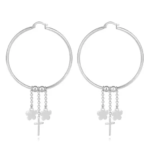 Naušnice od srebra 925 – klasični obruči, križ, cvijeće, perle, lančići, francuska bravica