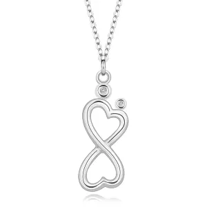925 Srebrna ogrlica - brilijant, simbol beskonačnosti srca