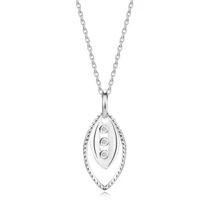 925 Srebrna ogrlica - prozirni briljanti, sitnije i krupnije zrno